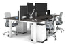 Quadro Cylinder Leg 4 Person Office Workstations [1200L x 800W with Cable Scallop] - Thumbnail 42 