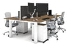 Quadro Cylinder Leg 4 Person Office Workstations [1200L x 800W with Cable Scallop] - Thumbnail 32 