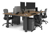 Quadro Cylinder Leg 4 Person Office Workstations [1200L x 800W with Cable Scallop] - Thumbnail 64 