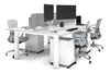 Quadro Cylinder Leg 4 Person Office Workstations [1200L x 800W with Cable Scallop] - Thumbnail 4 