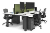 Quadro Cylinder Leg 4 Person Office Workstations [1200L x 800W with Cable Scallop] - Thumbnail 49 
