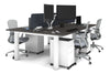 Quadro Cylinder Leg 4 Person Office Workstations [1200L x 800W with Cable Scallop] - Thumbnail 35 