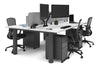 Quadro Cylinder Leg 4 Person Office Workstations [1200L x 800W with Cable Scallop] - Thumbnail 44 