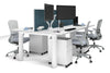 Quadro Cylinder Leg 4 Person Office Workstations [1400L x 700W] - Thumbnail 10 