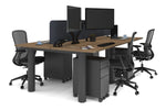 Quadro Cylinder Leg 4 Person Office Workstations [1400L x 700W] Jasonl black leg salvage oak dark grey acoustic panel (400H x 1200W)
