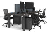 Quadro Cylinder Leg 4 Person Office Workstations [1400L x 700W] - Thumbnail 81 