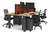 Quadro Cylinder Leg 4 Person Office Workstations [1400L x 700W] - Thumbnail 57 