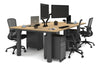 Quadro Cylinder Leg 4 Person Office Workstations [1400L x 700W] - Thumbnail 53 