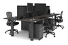 Quadro Cylinder Leg 4 Person Office Workstations [1600L x 700W] - Thumbnail 82 