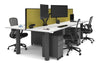 Quadro Cylinder Leg 4 Person Office Workstations [1600L x 700W] - Thumbnail 48 