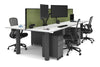 Quadro Cylinder Leg 4 Person Office Workstations [1600L x 700W] - Thumbnail 49 