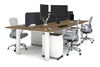 Quadro Cylinder Leg 4 Person Office Workstations [1600L x 700W] - Thumbnail 25 
