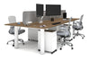 Quadro Cylinder Leg 4 Person Office Workstations [1600L x 700W] - Thumbnail 24 