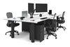 Quadro Cylinder Leg 4 Person Office Workstations [1600L x 700W] - Thumbnail 43 