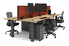 Quadro Cylinder Leg 4 Person Office Workstations [1600L x 700W] - Thumbnail 57 