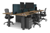 Quadro Cylinder Leg 4 Person Office Workstations [1600L x 700W] - Thumbnail 70 