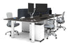 Quadro Cylinder Leg 4 Person Office Workstations [1600L x 700W] - Thumbnail 35 