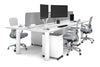 Quadro Cylinder Leg 4 Person Office Workstations [1600L x 700W] - Thumbnail 4 