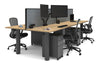 Quadro Cylinder Leg 4 Person Office Workstations [1600L x 700W] - Thumbnail 61 
