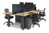 Quadro Cylinder Leg 4 Person Office Workstations [1600L x 700W] - Thumbnail 60 