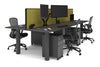 Quadro Cylinder Leg 4 Person Office Workstations [1600L x 700W] - Thumbnail 78 