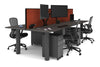 Quadro Cylinder Leg 4 Person Office Workstations [1600L x 700W] - Thumbnail 77 