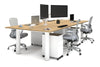Quadro Cylinder Leg 4 Person Office Workstations [1600L x 700W] - Thumbnail 13 