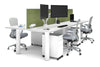 Quadro Cylinder Leg 4 Person Office Workstations [1600L x 700W] - Thumbnail 9 