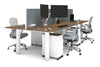 Quadro Cylinder Leg 4 Person Office Workstations [1600L x 700W] - Thumbnail 31 