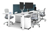 Quadro Cylinder Leg 4 Person Office Workstations [1600L x 700W] - Thumbnail 10 
