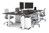 Quadro Cylinder Leg 4 Person Office Workstations [1600L x 700W] - Thumbnail 33 