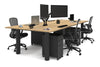 Quadro Cylinder Leg 4 Person Office Workstations [1600L x 700W] - Thumbnail 53 