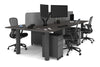 Quadro Cylinder Leg 4 Person Office Workstations [1600L x 700W] - Thumbnail 74 