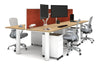 Quadro Cylinder Leg 4 Person Office Workstations [1600L x 700W] - Thumbnail 17 