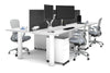 Quadro Cylinder Leg 4 Person Office Workstations [1600L x 700W] - Thumbnail 12 