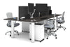 Quadro Cylinder Leg 4 Person Office Workstations [1600L x 700W] - Thumbnail 42 