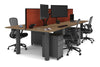 Quadro Cylinder Leg 4 Person Office Workstations [1600L x 700W] - Thumbnail 67 