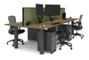 Quadro Cylinder Leg 4 Person Office Workstations [1600L x 700W] - Thumbnail 69 