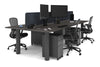 Quadro Cylinder Leg 4 Person Office Workstations [1600L x 700W] - Thumbnail 75 