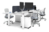 Quadro Cylinder Leg 4 Person Office Workstations [1600L x 700W] - Thumbnail 5 