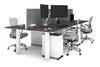 Quadro Cylinder Leg 4 Person Office Workstations [1600L x 700W] - Thumbnail 41 