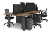 Quadro Cylinder Leg 4 Person Office Workstations [1600L x 700W] - Thumbnail 72 