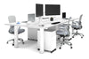 Quadro Cylinder Leg 4 Person Office Workstations [1600L x 700W] - Thumbnail 1 