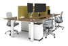 Quadro Cylinder Leg 4 Person Office Workstations [1600L x 700W] - Thumbnail 28 