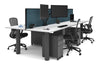Quadro Cylinder Leg 4 Person Office Workstations [1600L x 700W] - Thumbnail 50 