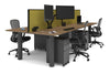 Quadro Cylinder Leg 4 Person Office Workstations [1600L x 700W] - Thumbnail 68 