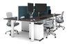 Quadro Cylinder Leg 4 Person Office Workstations [1600L x 700W] - Thumbnail 40 
