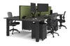 Quadro Cylinder Leg 4 Person Office Workstations [1600L x 800W with Cable Scallop] - Thumbnail 79 
