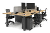 Quadro Cylinder Leg 4 Person Office Workstations [1600L x 800W with Cable Scallop] - Thumbnail 54 