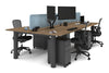 Quadro Cylinder Leg 4 Person Office Workstations [1600L x 800W with Cable Scallop] - Thumbnail 66 